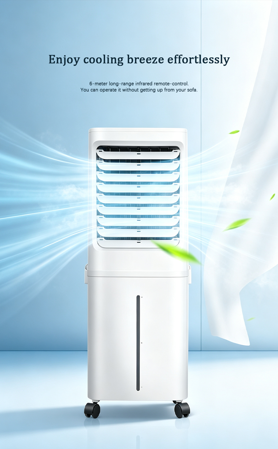 Portable Evaporative Air Cooler, Energy Saving Water Cooling Fan with Humidification for Home image 2