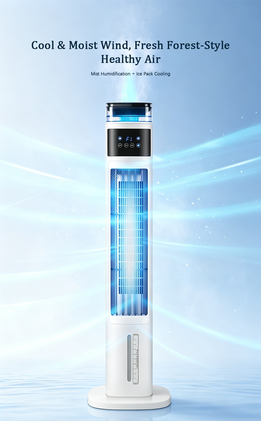 Mist Evaporative Cooling Tower Fan | Smart Voice Control Air Cooler, Humidifying Vertical Cooling Fan with Remote Control image 3