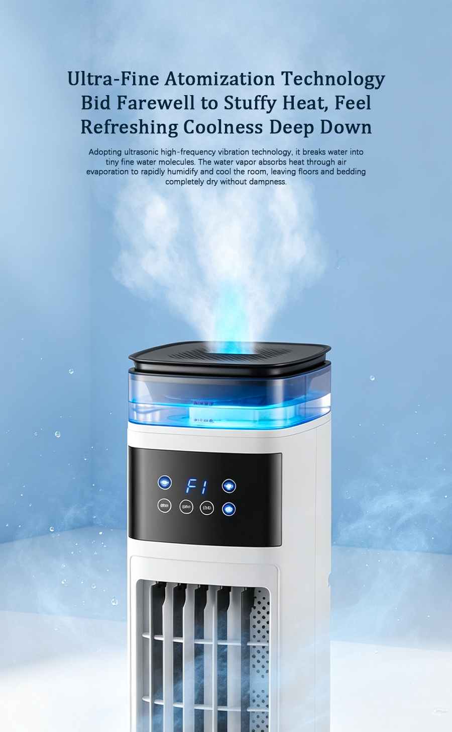 Mist Evaporative Cooling Tower Fan | Smart Voice Control Air Cooler, Humidifying Vertical Cooling Fan with Remote Control image 4