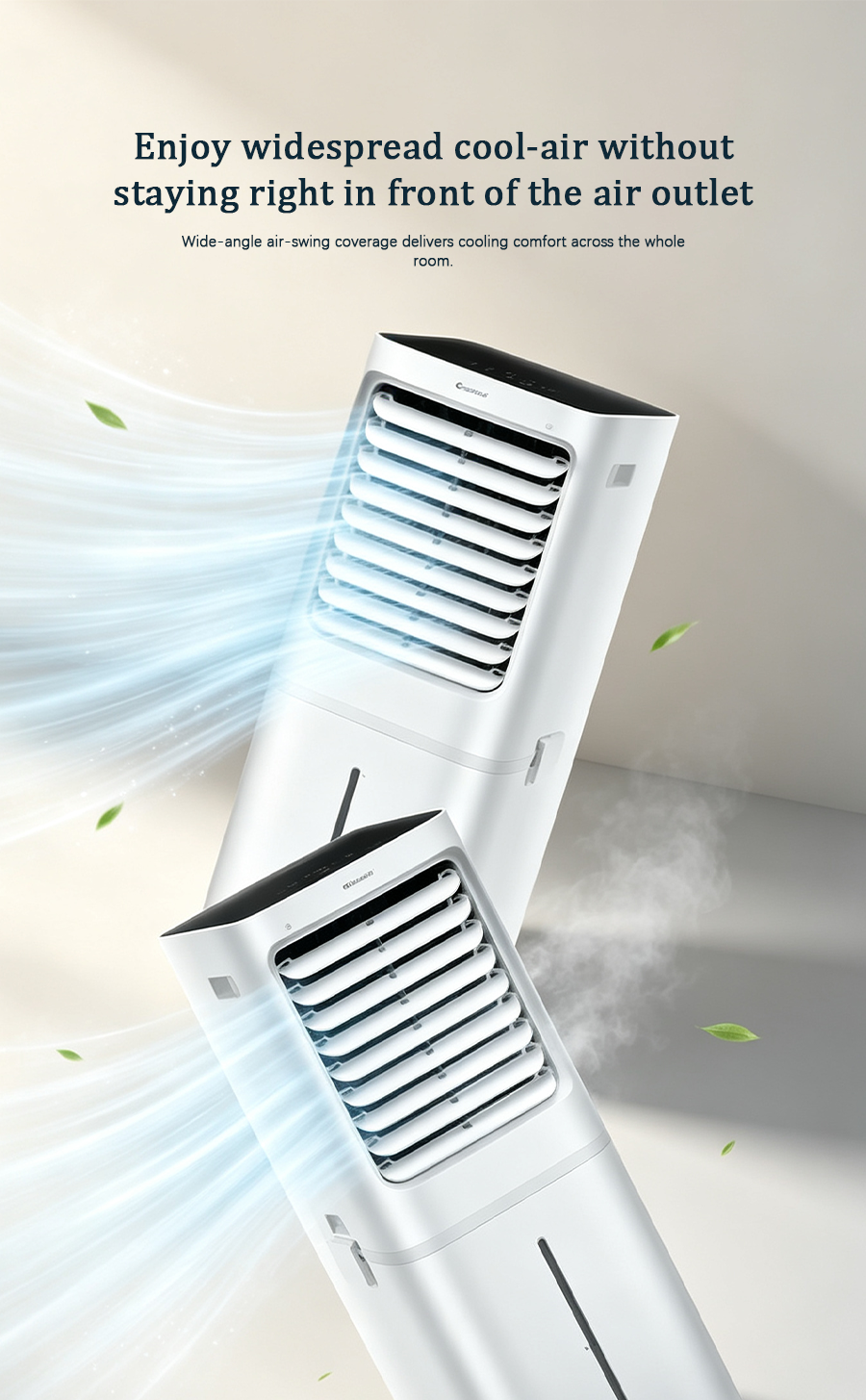 Portable Evaporative Air Cooler, Energy Saving Water Cooling Fan with Humidification for Home image 5