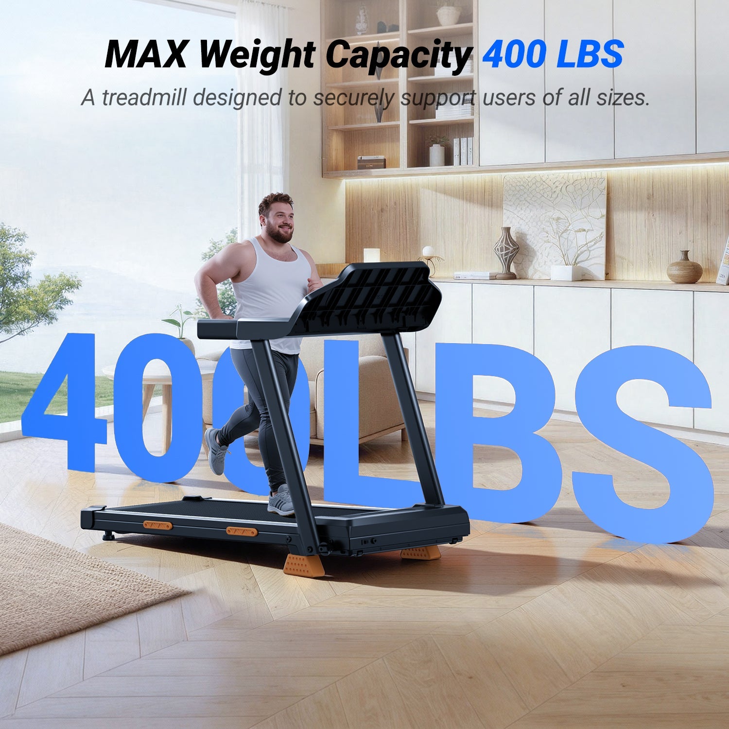 Umay SF20 Foldable Treadmill with Wider Three Screen & Holder, 15% Incline & MAX 7.2MPH (New Upgrade)