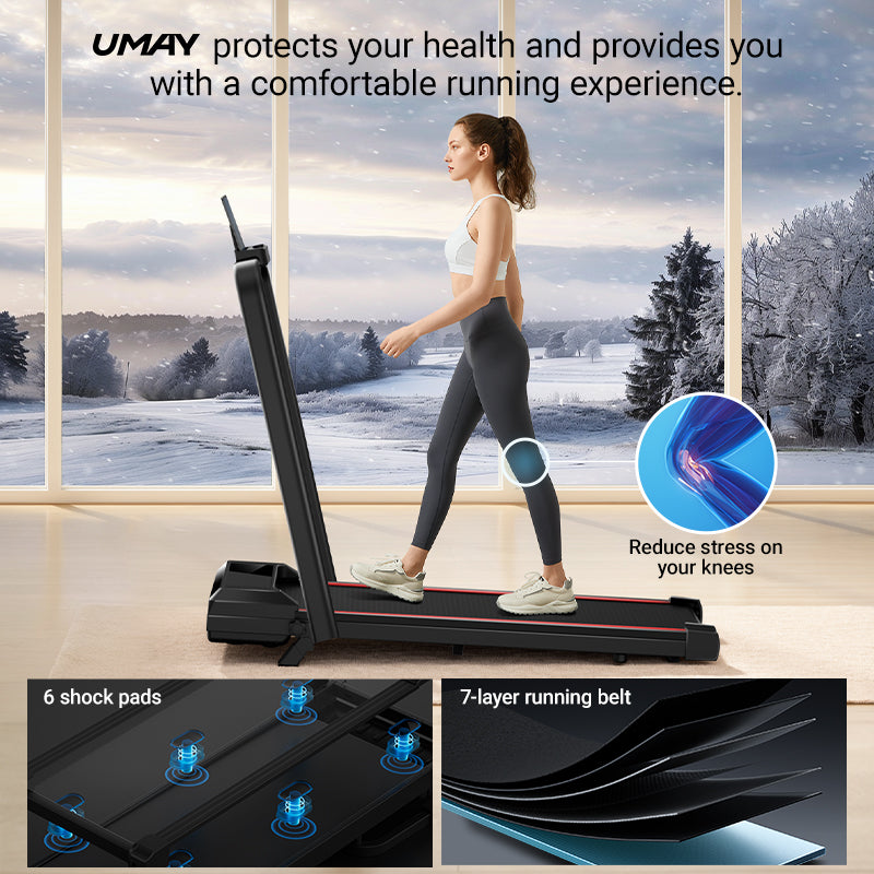 Umay CW1F 3-in-1 Incline Smart Folding Under Desk Walking Pad Treadmill MAX 7.5MPH