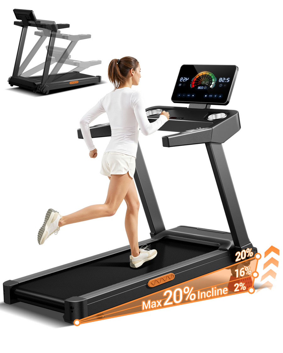 Umay L20 Foldable Treadmill with 20% Manual Incline, 8.7MPH & 400LBS Capacity