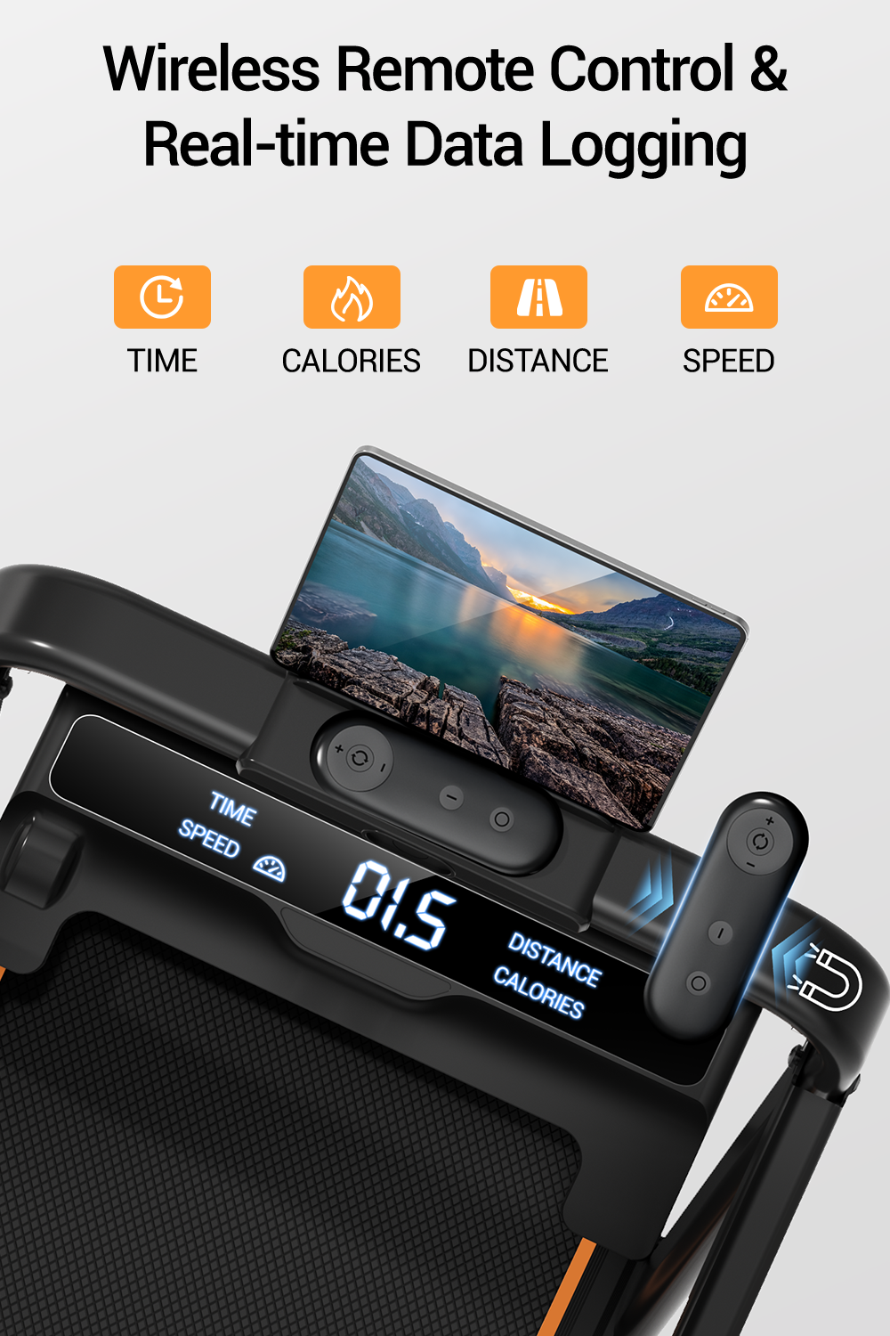 Umay X5F Folding 3-in-1 Portable Treadmill with 16% Incline Max 6.5MPH